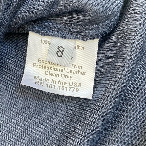 ILLIA Blue Leather Blouse - Picture 6 of 8